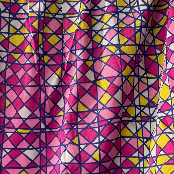 Vintage Y2K Vassarette Geometric Print Mini Skirt – Pink, Yellow, & Blue Retro - Picture 5 of 9